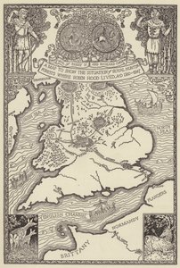 Kartta, joka näyttää tilanteen Royal Hunting Forestsissa, joissa Robin Hood asui, jKr 1160-1247