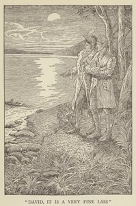 Robert Louis Stevensonin kuvitus Kidnapped tekijältä Louis John Rhead