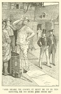 Kuvitus Tom Brownin koulupäiville (kaiverrus) tekijältä Louis John Rhead