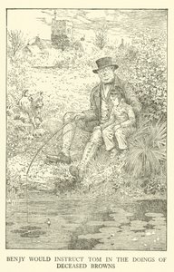Kuvitus Tom Brownin koulupäiville (kaiverrus) tekijältä Louis John Rhead