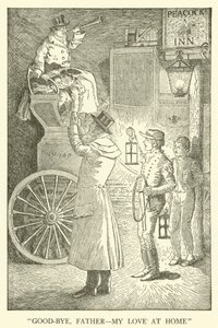 Kuvitus Tom Brownin koulupäiville (kaiverrus) tekijältä Louis John Rhead