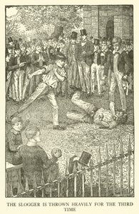 Kuvitus Tom Brownin koulupäiville (kaiverrus) tekijältä Louis John Rhead