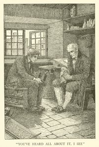 Kuvitus Tom Brownin koulupäiville (kaiverrus) tekijältä Louis John Rhead