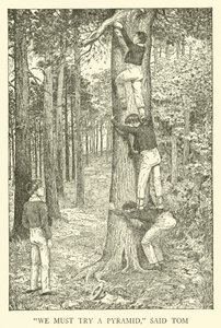 Kuvitus Tom Brownin koulupäiville (kaiverrus) tekijältä Louis John Rhead