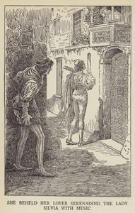 Hän näki rakastajansa serenaamassa Lady Silviaa musiikin kanssa tekijältä Louis John Rhead
