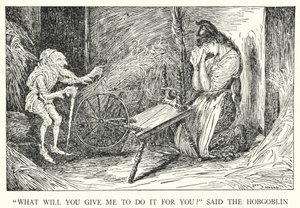 "Mitä annat minulle tehdäkseni sen puolestasi?" sanoi Hobgoblin (litho) tekijältä Louis John Rhead