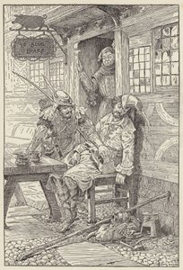 Hymy kasvoillaan hän kurkotti puolensa ja veti esille luvan tekijältä Louis John Rhead