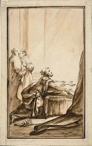 El rei David agenollat en finès de penitència