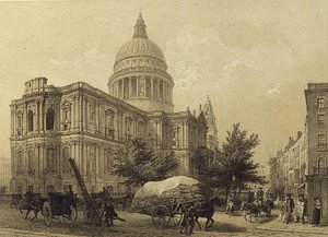Pyhän Paavalin katedraali, n. 1855 (litho) tekijältä Louis Jules Arnout