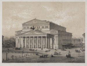 Bolchoi - Moskovan Bolshoi-teatteri, kirjoittanut Jacottet, Louis Julien (1806-?). Litografia