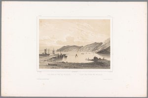 Näkymä Möllen satamaan Vue prize du Port de Mólleleie / Udsigt fra Havnen ved Mólleleie (otsikko esineessä) Kasvot Skandinaviassa (sarjan nimi) Vues du Nord. Mokka (sarjan nimi) tekijältä Louis Julien Jacottet