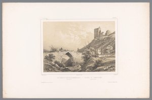 Näkymä Hammershusin linnan raunioille Les ruines du Château de Hammershuus / Ruiner af Hammershuus (otsikko esineessä) Kasvot Skandinaviassa (sarjan nimi) Vues du Nord. Danemarck (sarjan nimi)