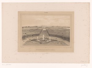 Näkymä Versaillesin puutarhaan Vue generale du Parc et du Château (otsikko esineessä) Kasvot Pariisissa ja sen ympäristössä (sarjan nimi) Versailles (sarjan nimi esineellä)