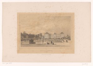 Näkymä Luxemburgin palatsille Jardin du Luxembourgista Palais du Luxembourg, Côté du Jardin (otsikko esineessä) Gezichten in en om Paris (sarjan nimi) Paris (sarjan nimi esineellä)