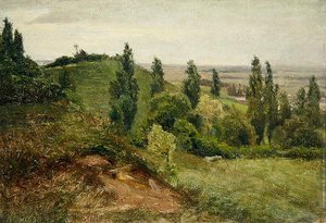 Doernbergin läntinen rinne, lähellä Kasselia (öljy kankaalle pahvin päällä) tekijältä Louis Kolitz