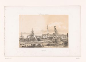 Näkymä Arsenalille Lorientin satamassa Lorient. Interior du Portmilitary (nimi esineessä) Contemporary France (sarjan nimi) La France de nos jours (sarjan nimi esineellä)