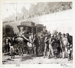Ahkeruuden saapuminen, Léon Marotten heliogravyri Boillyn (1803) maalauksen mukaan.