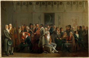 Taiteilijoiden kokoontuminen Isabeyn ateljeessa ... tekijältä Louis Leopold Boilly