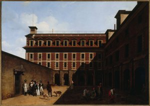 La prison des Madelonnettes, rue des Fontaines, n. 1810 (öljy) tekijältä Louis Leopold Boilly