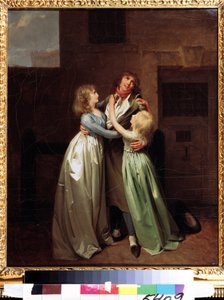 ""Tuskallinen ero"" (Surullinen ero) Louis Leopoldin (Louis Leopold) Boillyn (1761-1845) maalaus noin 1780 Pushkin-museo, Moskova tekijältä Louis Leopold Boilly