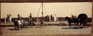Passage du Pont Royal a Pariisin maalaus Louis Leopold Boillyn (1761-1845) 1800 su. 0,25x0,69 m Pariisi, Musee Carnavalet. tekijältä Louis Leopold Boilly