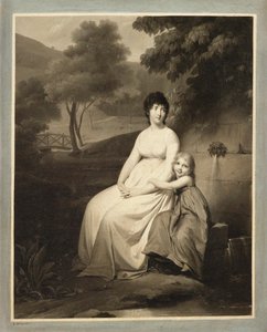 Muotokuva Thérésa Tallienista ja hänen tyttärestään puistossa tekijältä Louis Leopold Boilly