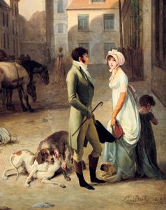 Lavavalmentajan saapuminen terminaaliin, yksityiskohta tekijältä Louis Leopold Boilly
