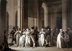 Kuninkaanlinnan galleriat. Piirustus Louis Leopold Boilly (1761 - 1845) tekijältä Louis Leopold Boilly