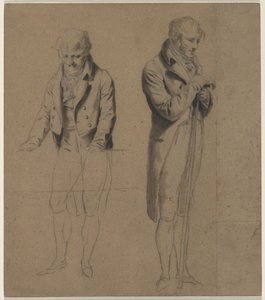 Kaksi seisovaa hahmoa (tutkimus biljardipeliä varten) tekijältä Louis Leopold Boilly