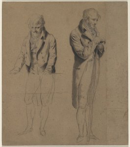 Kahden seisovan hahmon tutkimus biljardipeliä varten, c. 1807. tekijältä Louis Leopold Boilly