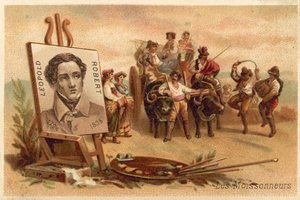 Louis Leopold Robertin sadonkorjaajat (chromolitho)