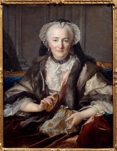 Madame Dangen muotokuva koputtaa Hän on maanviljelijäkenraalin F. B. Dange du Fayn vaimo - Louis Tocquen (1696-1772) maalaus 1753 su. 0,83x0,63 m - Anne Jarryn muotokuva Madame Dange (Vuonna 1721 hän meni naimisiin Francois Balthazar Dange du Fayn (1696-17