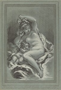 Venus ja Cupidon delfiinillä, 1767. Tekijät: Louis Marin Bonnet, Juste-François Boucher. tekijältä Louis Marin Bonnet, Juste François Boucher