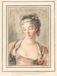 Alas katsovan nuoren naisen rintakuva, 1773 tai myöhemmin. tekijältä Louis Marin Bonnet