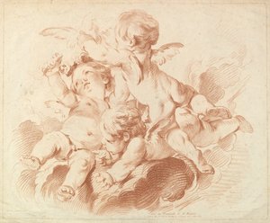 LAir The Air: Kolmen puttin ryhmä pilvissä, 1700-luku. tekijältä Louis Marin Bonnet