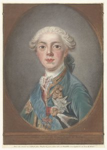 Ranskalaisen Louis Stanislas Xavierin muotokuva Louis-Stanislas-Xavier Ranskasta, Provencen kreivi (otsikko esineessä) tekijältä Louis Marin Bonnet