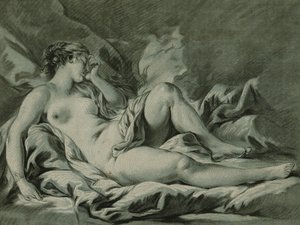 Venus nukkuu, Francois Boucherin jälkeen; Venuksen uni, Francois Boucherin jälkeen, 1771 tekijältä Louis Marin Bonnet