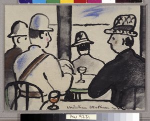 Quatro personagens no bar (aquarela)finlandês