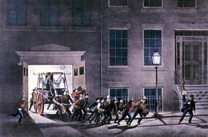 Yöhälytys, pubi. Currier ja Ives, New York