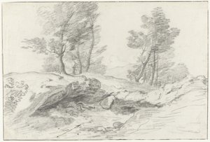 Grotte delle Capre aan de grens lähellä Nemorosa en Freddaa Matka Italiaan, Sisiliaan ja Maltalle - 1778 (sarjan nimi) tekijältä Louis Mayer