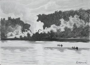 Fire Seen from East Lyme, Connecticut, 1900. tekijältä Louis Michel Eilshemius