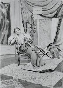 Tyttö tuolilla, c. 1891. tekijältä Louis Michel Eilshemius