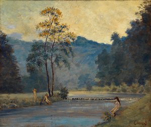 Kolme tyttöä ja joki, 1907.