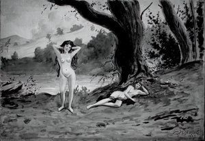 Kaksi alaston, 1900.