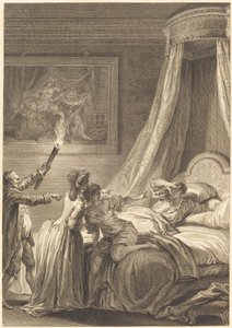 Le gascon puni tekijältä Louis Michel Halbou and Antoine Jean Duclos after Jean Honoré Fragonard