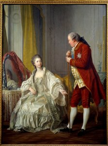 Markiisin ja Marignyn markiisin muotokuva. Abel-Francois Poisson de Vandieres, markiisi de Marigny, kuninkaan rakennusten johtaja (1727-1781) ja hänen vaimonsa Julie Filleul (1751-1822), Ludvig XV:n tytär. Louis Michel Van Loon (1707-1771) maalaus