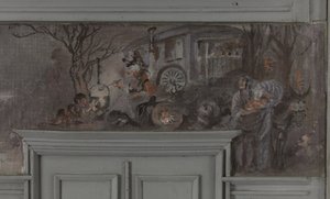 Le repas des comédiens - Jean Coquelinin ruokasalin malli, Villa Longchamp, Neuilly, noin 1900 (öljy) (kuva)