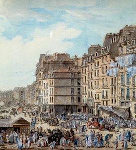 Merielämää Pariisin sataman telakoilla vuonna 1782 Peniches ja kaupallinen toiminta Seinen varrella. Yksityiskohta. Piirustus Louis de Lespinasse (1734-1808) 1782 Paris, Musee Carnavalet