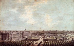 Näkymä Place Louis XV:lle (nykyinen Place de la Concorde Pariisissa, akvarelli Louis Nicolas de Lespinassen (1734-1808) 1778 Pariisi, Musee Carnavalet