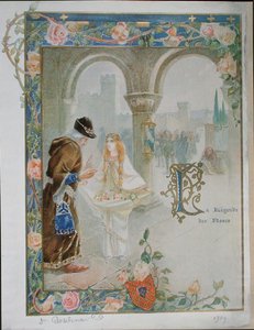 St. Rosalina Villeneuve (1267-1329) n. 1900 (värilitho) tekijältä Louis Ollier
